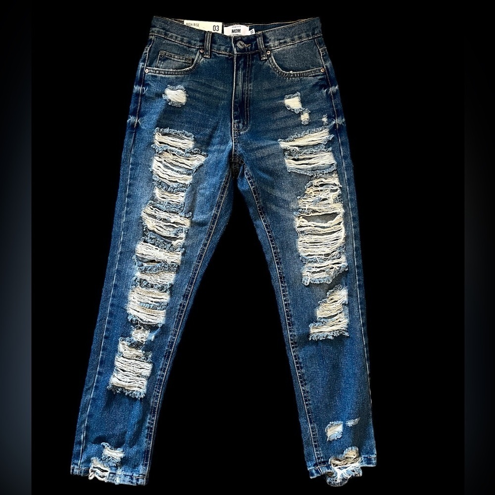 NWT distressed mom jeans high rise refuge denim size 3
